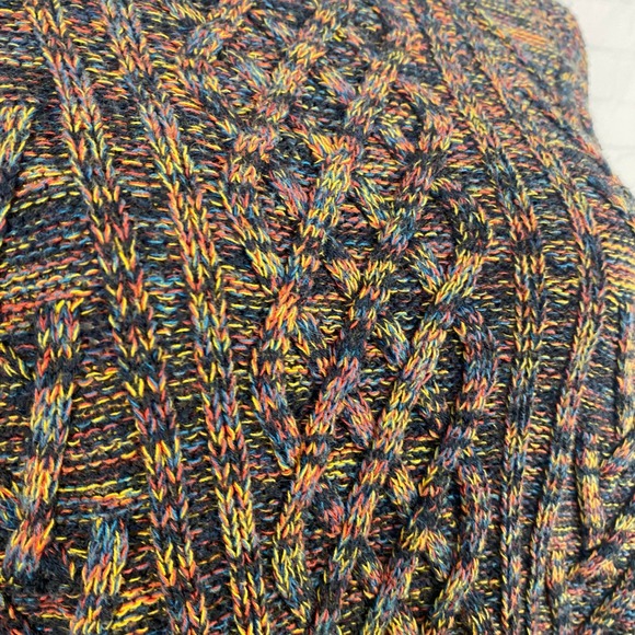 Y2K Faded Glory Multicolored Cable Knit Crewneck Sweater Size L - Picture 4 of 9